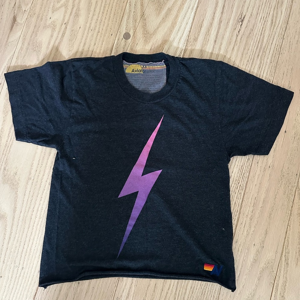 Aviator Nation Bold Boyfriend Tee Charcoal